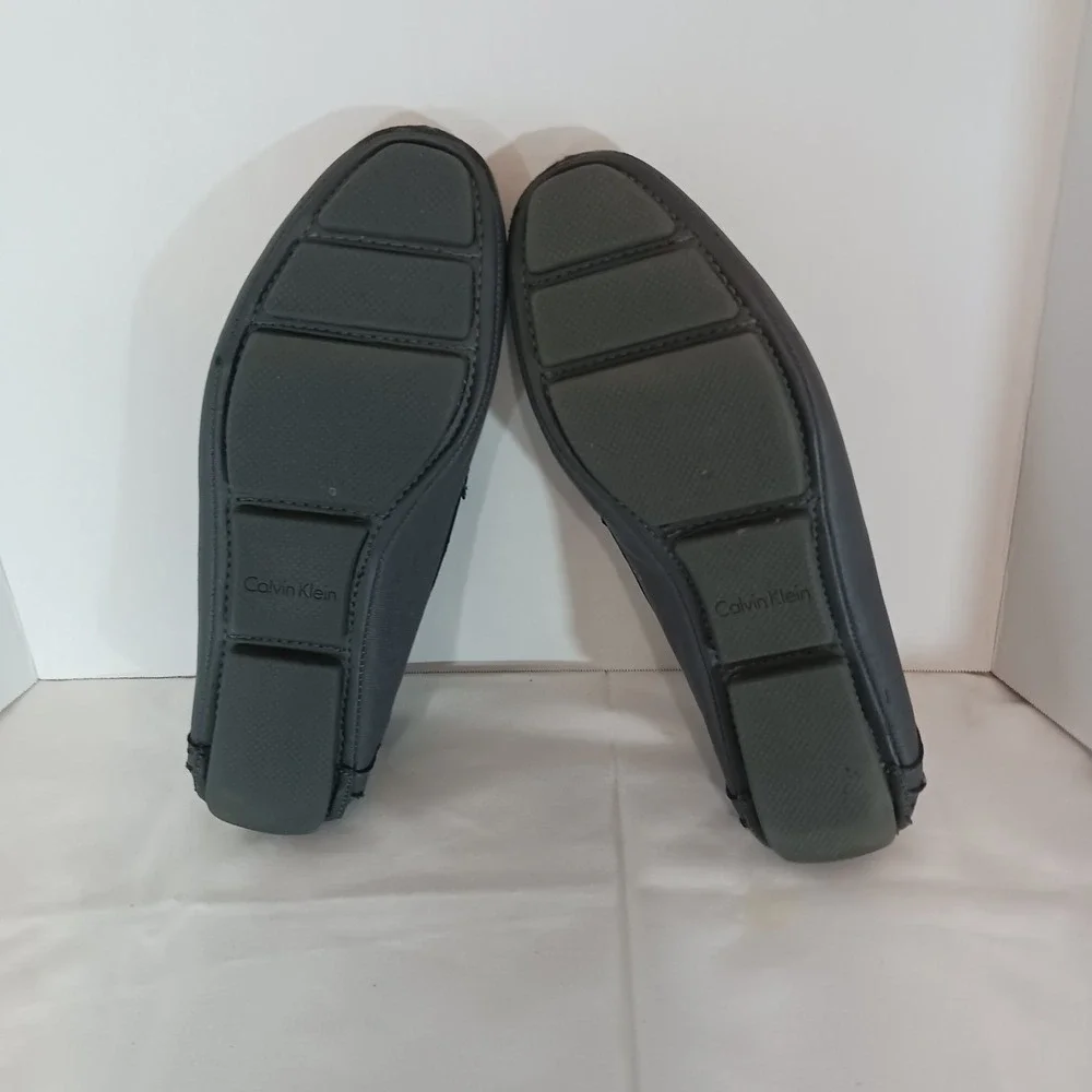 Calvin Klein Merve Gray Slip-On Loafer Synthetic Upper Logo Men's 10.5 M